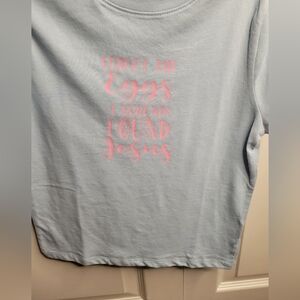 Light Blue Kids Shirt with Pink Print